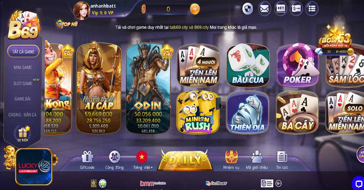 Sản phẩm cá cược ở B69